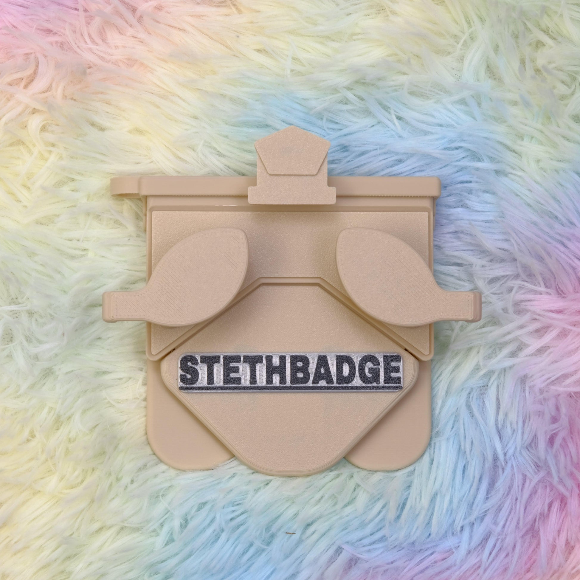 Beige-colored Stethoscope Holder or Nurse tool or Nurse accessory for nurses called Stethbadge.