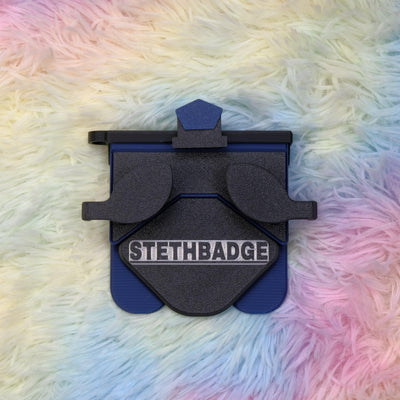 Black and Navy Blue-colored Stethoscope Holder or Nurse tool or Nurse accessory for nurses called Stethbadge.