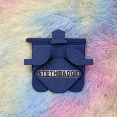 Navy Blue-colored Stethoscope Holder or Nurse tool or Nurse accessory for nurses called Stethbadge.
