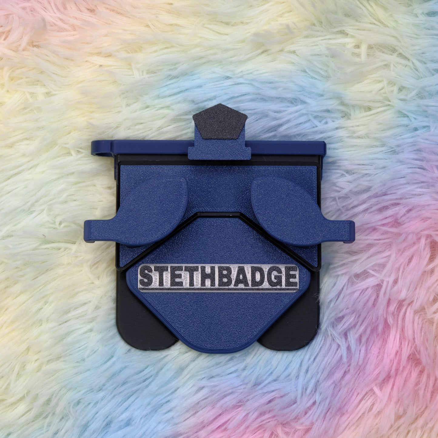 Navy Blue and Black-colored Stethoscope Holder or Nurse tool or Nurse accessory for nurses called Stethbadge.