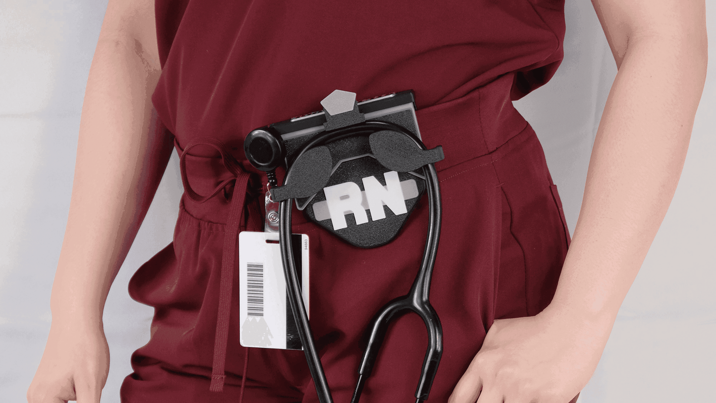Yellow Stethoscope Holder Nurse Accessory with RN Registered Nurse Title