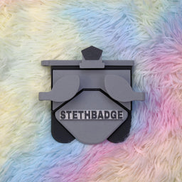Grey and Black-colored Stethoscope Holder or Nurse tool or Nurse accessory for nurses called Stethbadge.