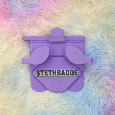Purple Lavender-colored Stethoscope Holder or Nurse tool or Nurse accessory for nurses called Stethbadge.