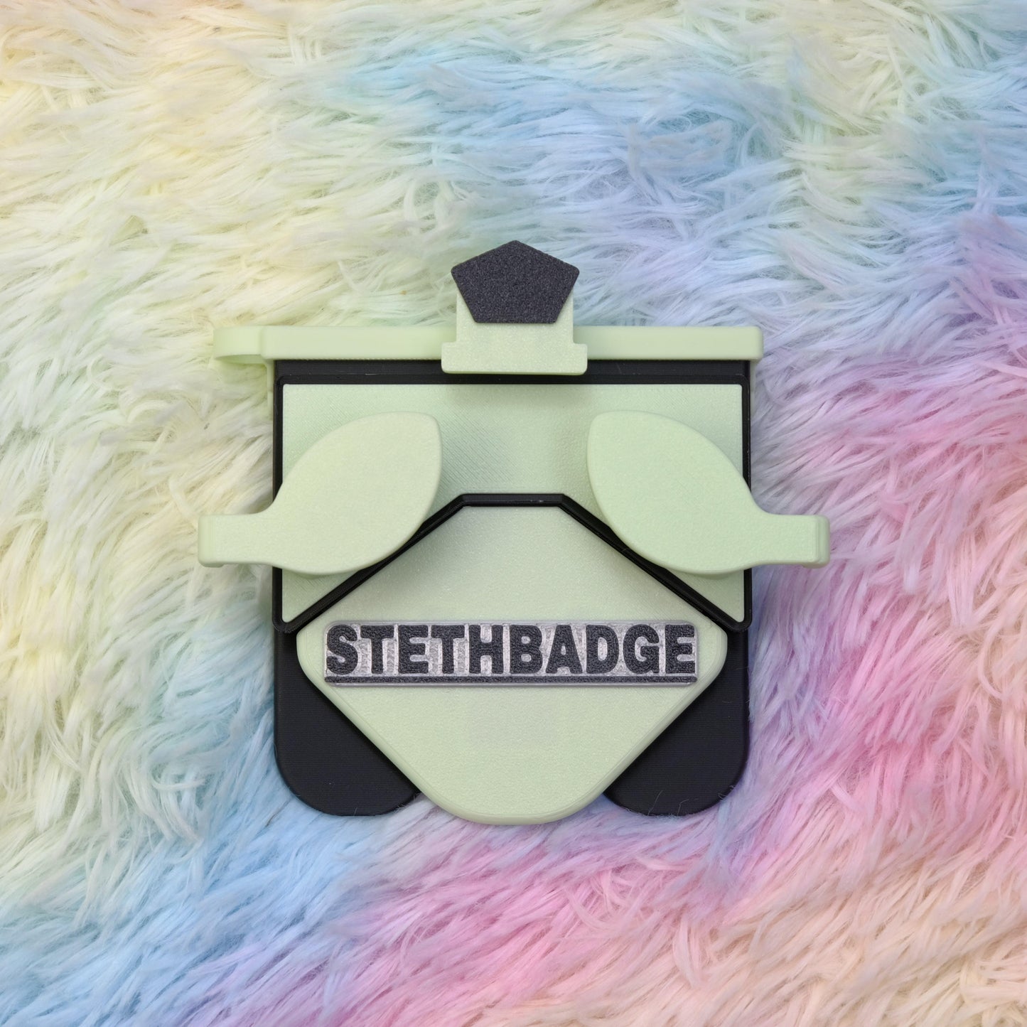 Mint green and Black-colored Stethoscope Holder or Nurse tool or Nurse accessory for nurses called Stethbadge.