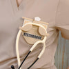 White-colored Stethoscope Holder or Nurse tool or Nurse accessory for nurses called Stethbadge.