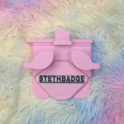 Chalk Pink-colored Stethoscope Holder or Nurse tool or Nurse accessory for nurses called Stethbadge.