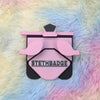 Chalk Pink and Black-colored Stethoscope Holder or Nurse tool or Nurse accessory for nurses called Stethbadge.
