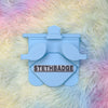 Sky Blue-colored Stethoscope Holder or Nurse tool or Nurse accessory for nurses called Stethbadge.