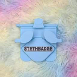 Sky Blue-colored Stethoscope Holder or Nurse tool or Nurse accessory for nurses called Stethbadge.