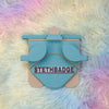 Teal Green and Beige-colored Stethoscope Holder or Nurse tool or Nurse accessory for nurses called Stethbadge.