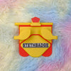 Yellow and Pop Red-colored Stethoscope Holder or Nurse tool or Nurse accessory for nurses called Stethbadge.
