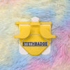 Yellow and White-colored Stethoscope Holder or Nurse tool or Nurse accessory for nurses called Stethbadge.