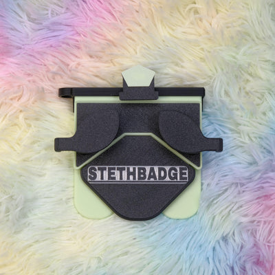 Black and Mint-colored Stethoscope Holder or Nurse tool or Nurse accessory for nurses called Stethbadge.