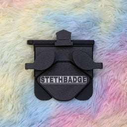 Black-colored Stethoscope Holder or Nurse tool or Nurse accessory for nurses called Stethbadge.
