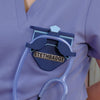 Multi-color wearable Sky Blue-colored Stethoscope Holder or Nurse tool or Nurse accessory for nurses called Stethbadge.