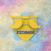 Yellow and Sky Blue-colored Stethoscope Holder or Nurse tool or Nurse accessory for nurses called Stethbadge.